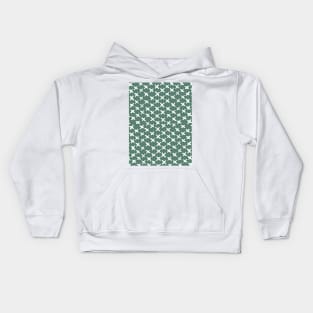 X stitches pattern - green and white Kids Hoodie